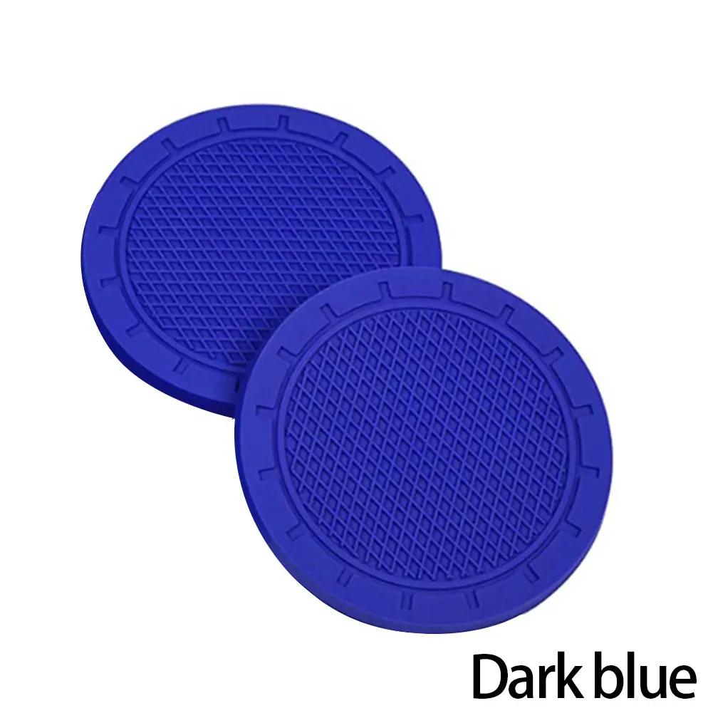 

2 шт. Подставки для стаканов в автомобиль, подстаканник для путешествий, универсальные нескользящие подстаканники, встроенные в украшения, подставка, аксессуары для интерьера автомобиля темно-синий