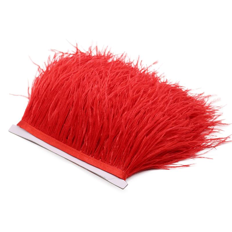 Feather2/5/10Meters 10-15CM Light Color Ostrich Feathers Trim Ribbon Plumes Selvage Tassel for Wedding Skirt Dress Sewing Accessories