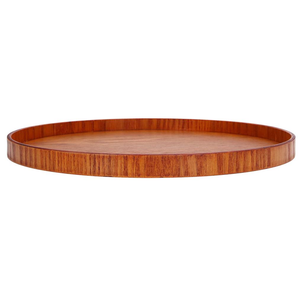 Wood Serving Tray Round Durable Simple Elegant Style Wide Application Glossy Surface Stable
