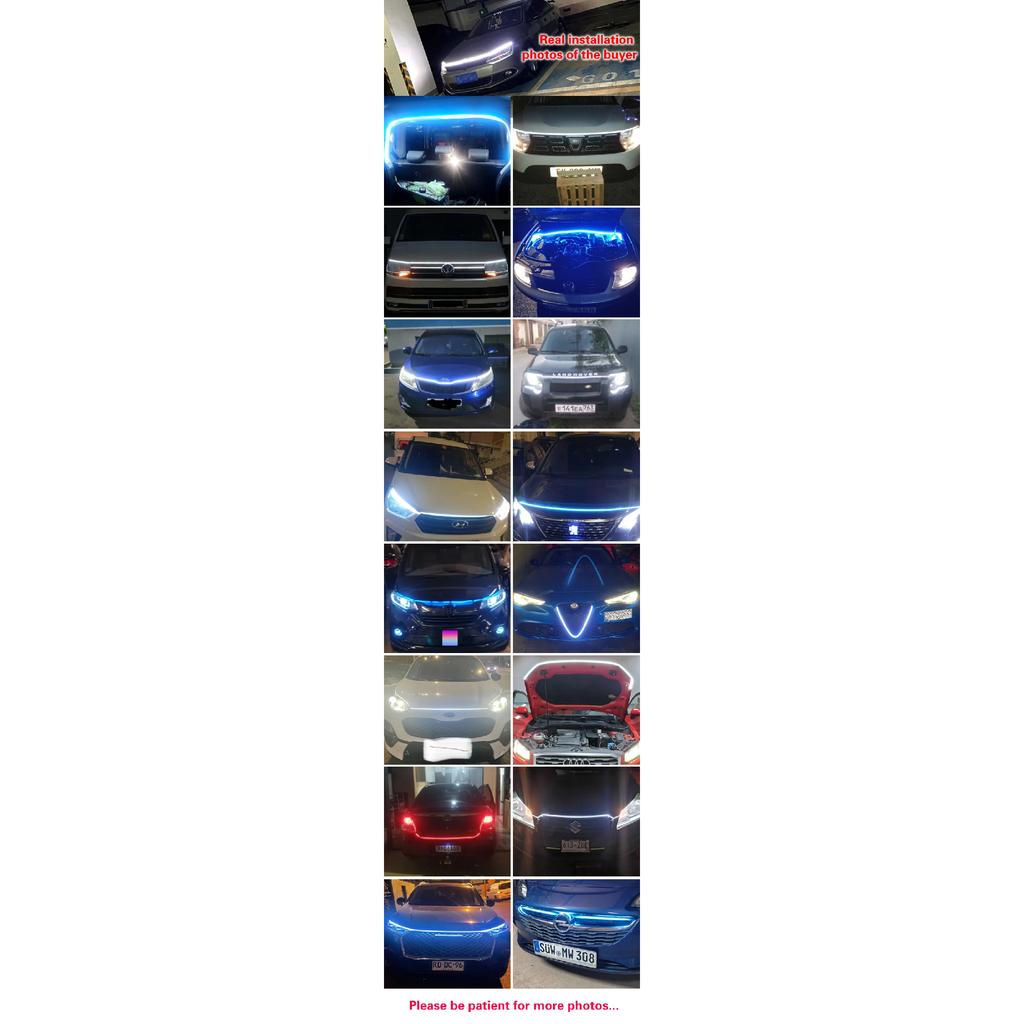 Car LED Hood Light 12V Daytime Running Light Start-scan Engine Light Waterproof Decorative Light Strip For VW Sharan 1996-2010
