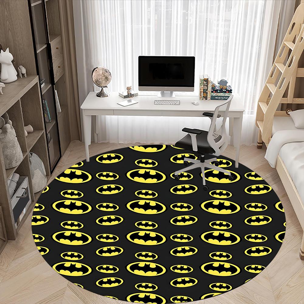 1pc Batman Office Round Area Rug, Under Office Chairs Bedroom Living Room Home Decor, Room Deco, Available in Various Sizes011