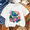 Stitches Child Cotton Tee Short Sleeve Blue Alien Ears Character Summer Daily Wear