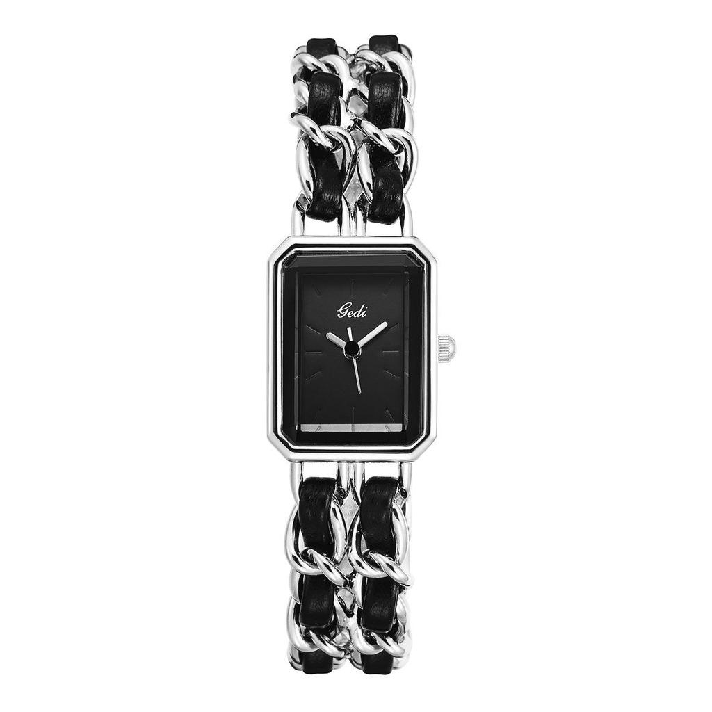Gedi Elegant Small Square Women's Quartz Watch with Niche Bracelet Style