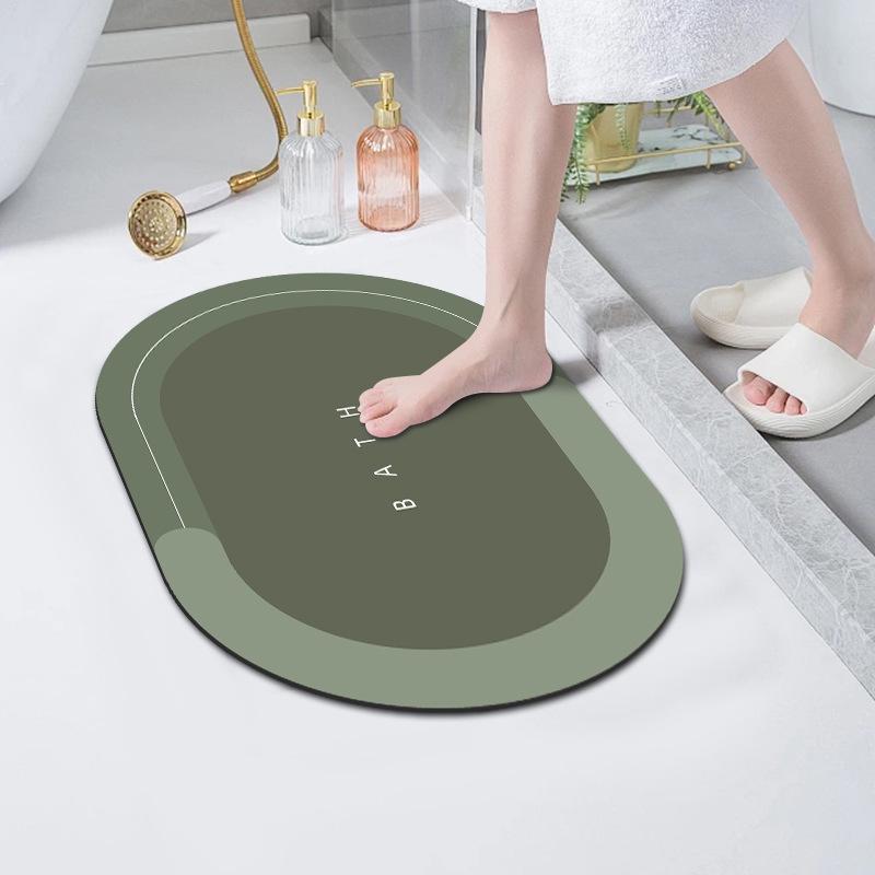 Non-Slip Diatomaceous Earth Bath Mat - Quick Dry, Dirt-Resistant, High Absorbency