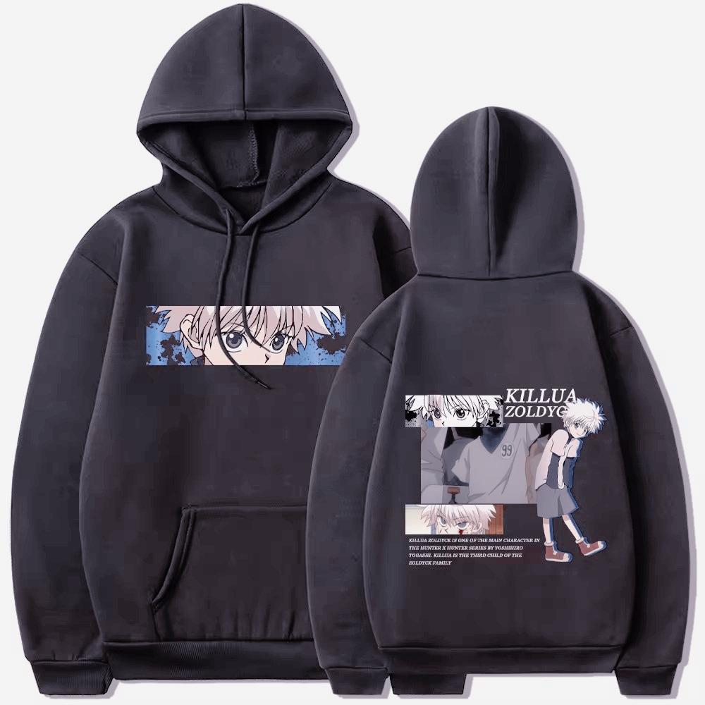 Hot Anime Hunter X Hunter Killua Zoldyck Print Hooded Men Women Manga Hoodies Oversized Casual Streetwear Harajuku Sweatshirt
