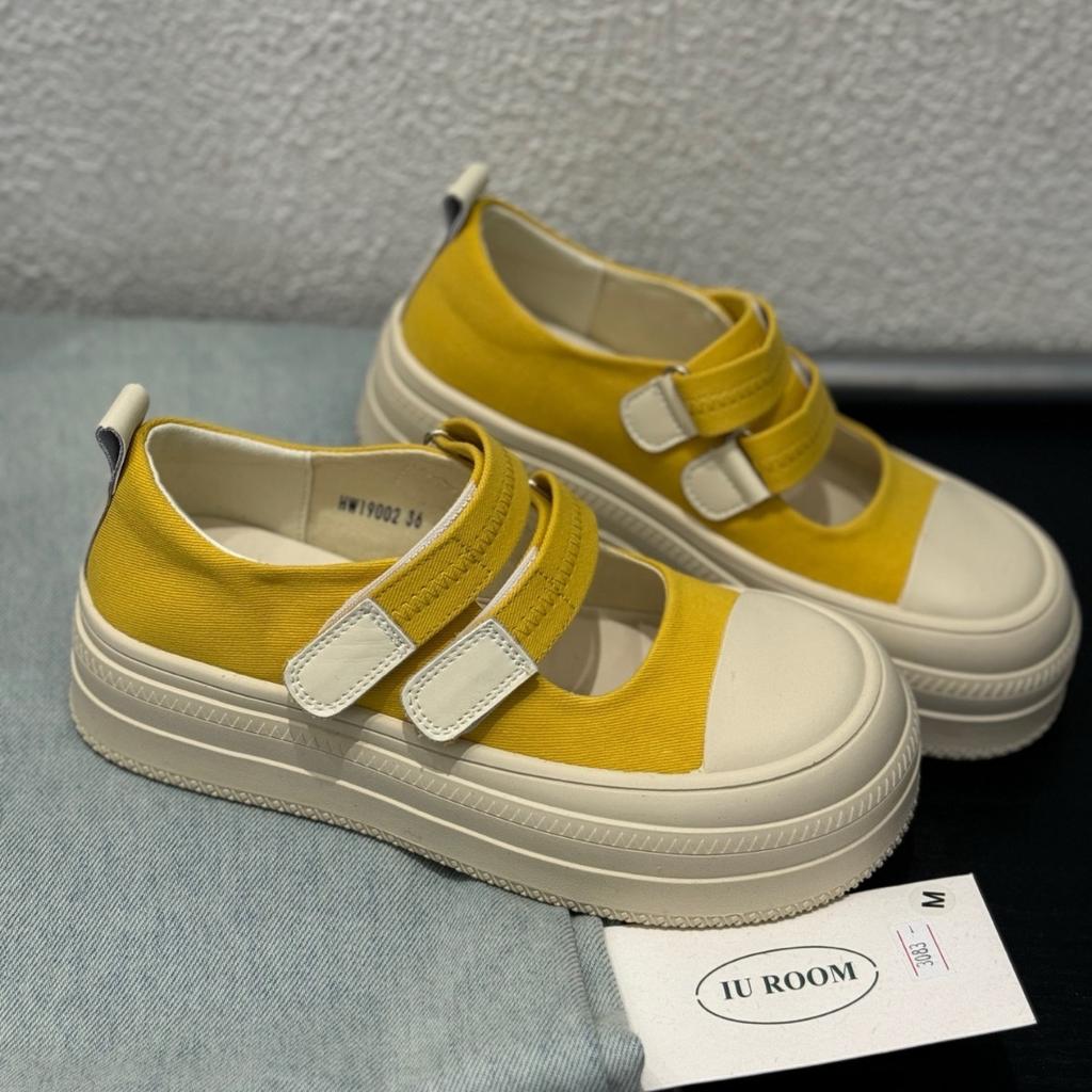 Thick-soled Mary Jane Little White Shoes Women's Spring New Velcro Big Head Heightening Lightweight Casual Muffin Shoes