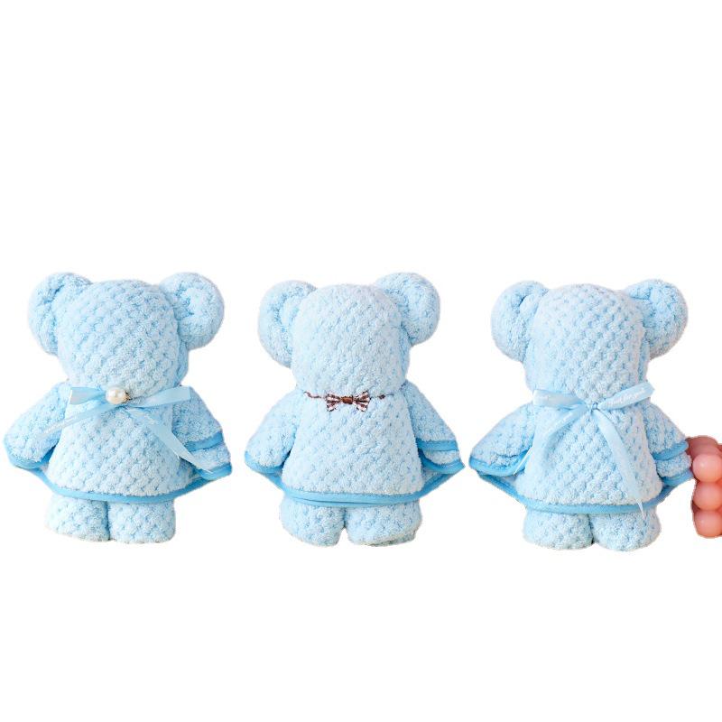 Little Bear Wedding Red Coral Fleece Towel Souvenir Gift 30x30cm (13x9cm) светло-розовый