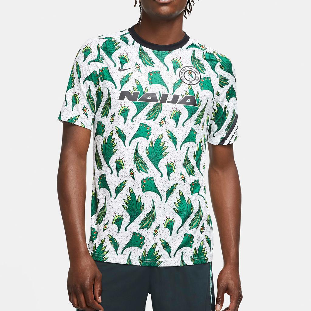 Nike Nigeria Lag Fotball Hurtigtørkende Casual Kortermet T-skjorte Herre topper Hvit CT4244-100