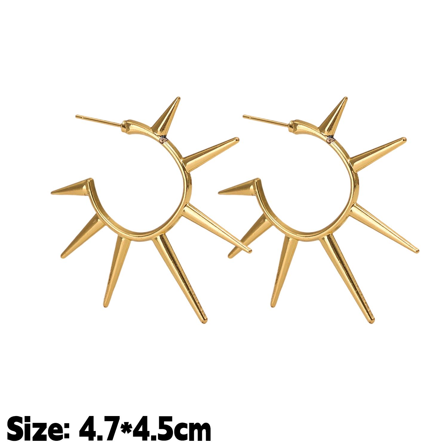

Goth Punk Style 3 Colors Long Rivet Hoop Earrings for Women Men Thorns Circle Hip Hop Earrings Grunge Aesthetic Fashion Jewelry
