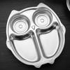 Stainless Steel Dinner Plate for Kids Cartoon Design Divided Tray Food-Grade Safe Durable Children Compartment Serving Snack Dishes