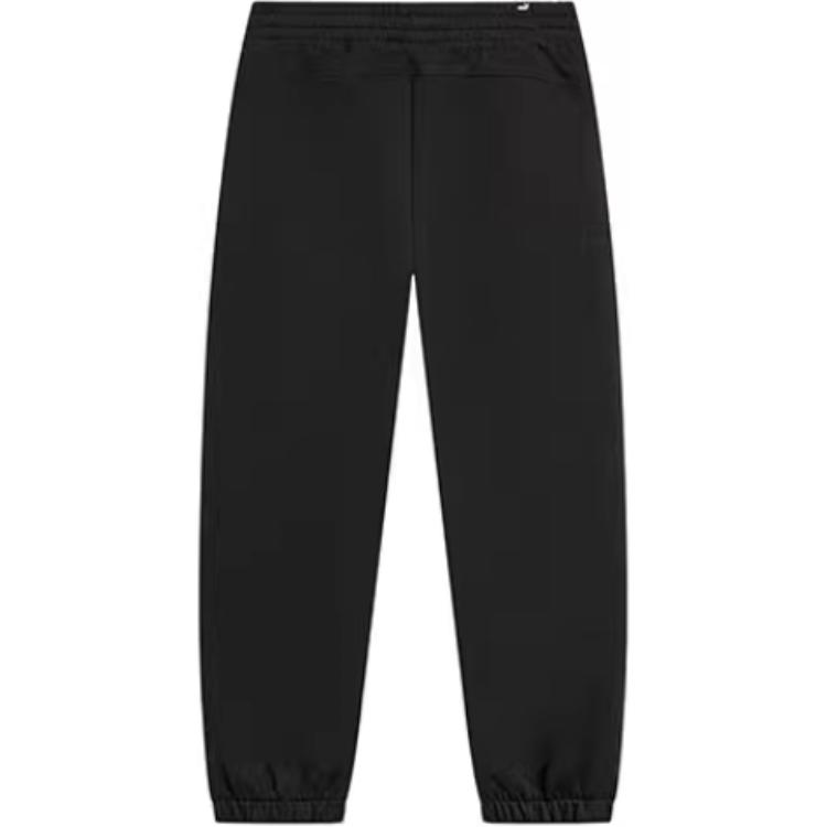 Puma Solid Color Simple Letter Print Cuffed Breathable Knitted Sports Pants Men Bottoms Black 680658-01