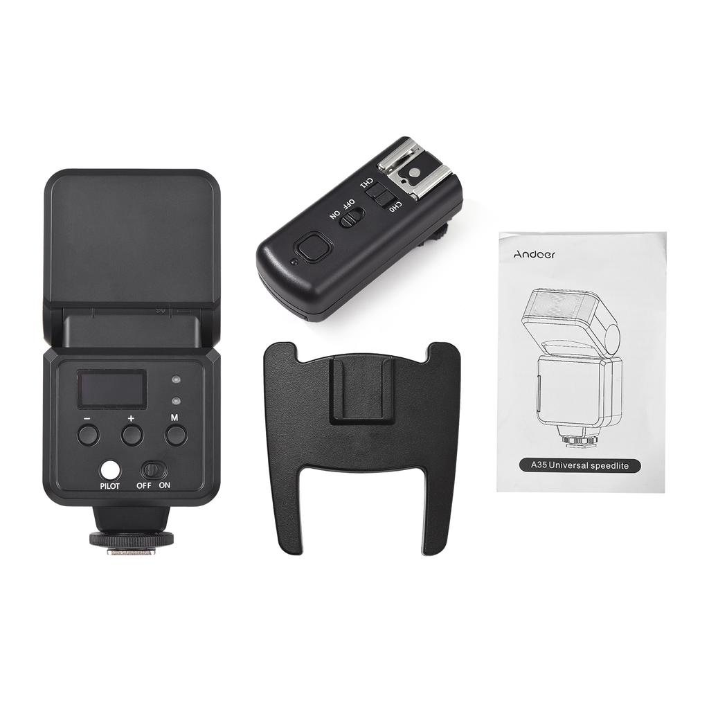 Andoer A35 Universal On-Camera Flash Electronic Speedlite with Universal Hot Shoe GN32 Wireless