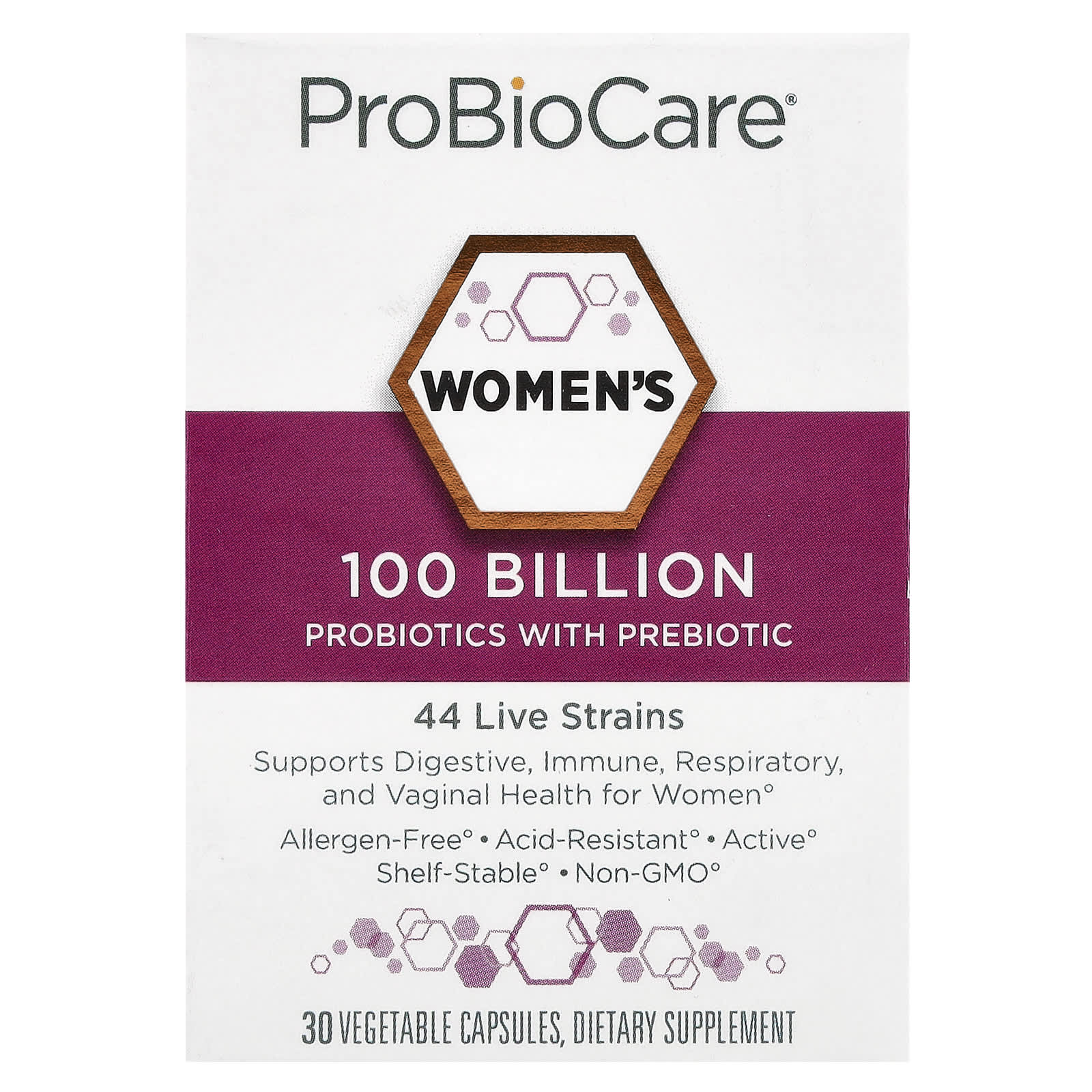 

Women s Probiotic with Prebiotics, 100 Billion, 30 Veggie Caps