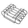Rib Rack 4 Rows Capacity Compact Portable Iron Material Black Durable Reusable Barbecue Standing