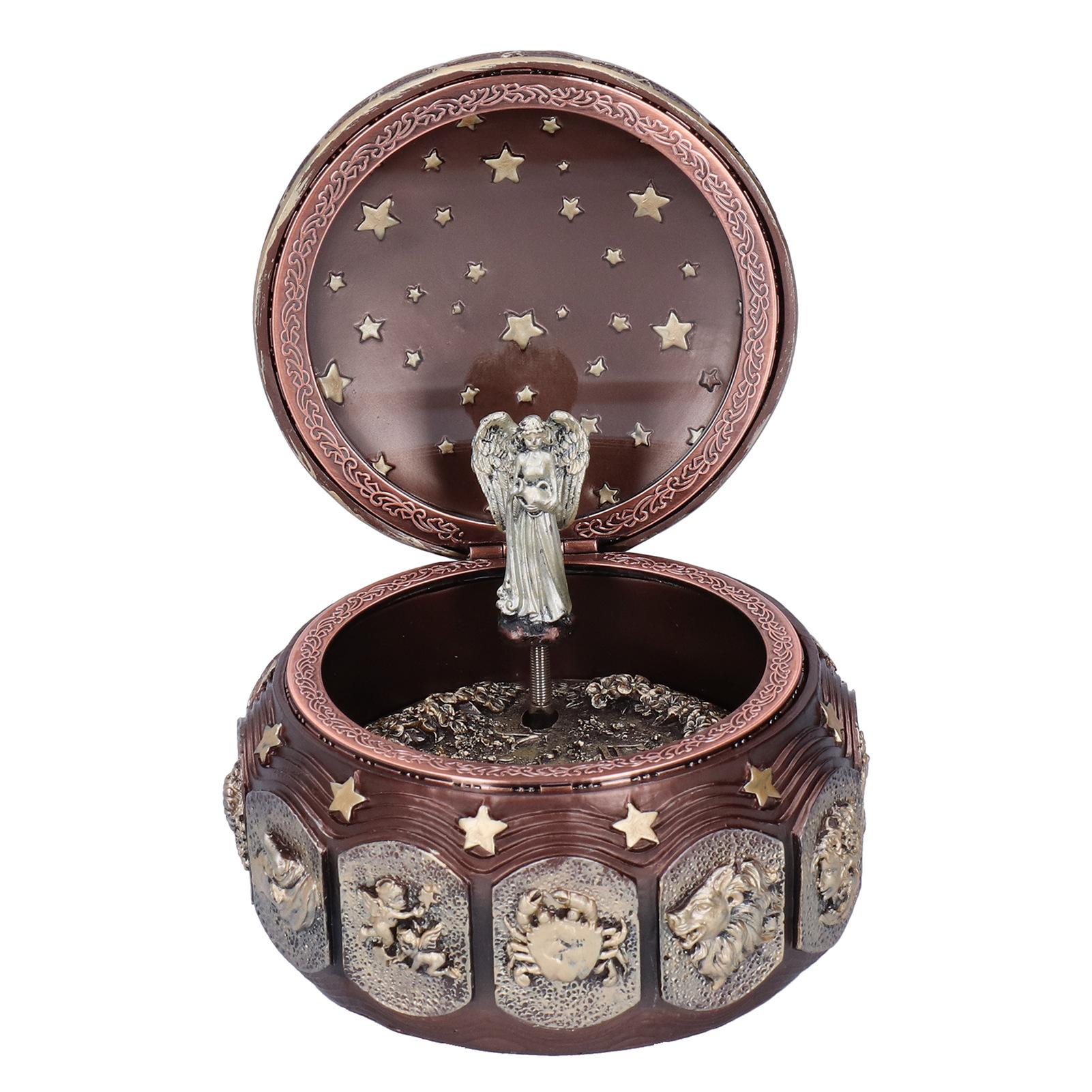 

Музыкальная шкатулка Модное творчество Вращающиеся 12 созвездий Друзья Подарки на день рождения Медный Овен