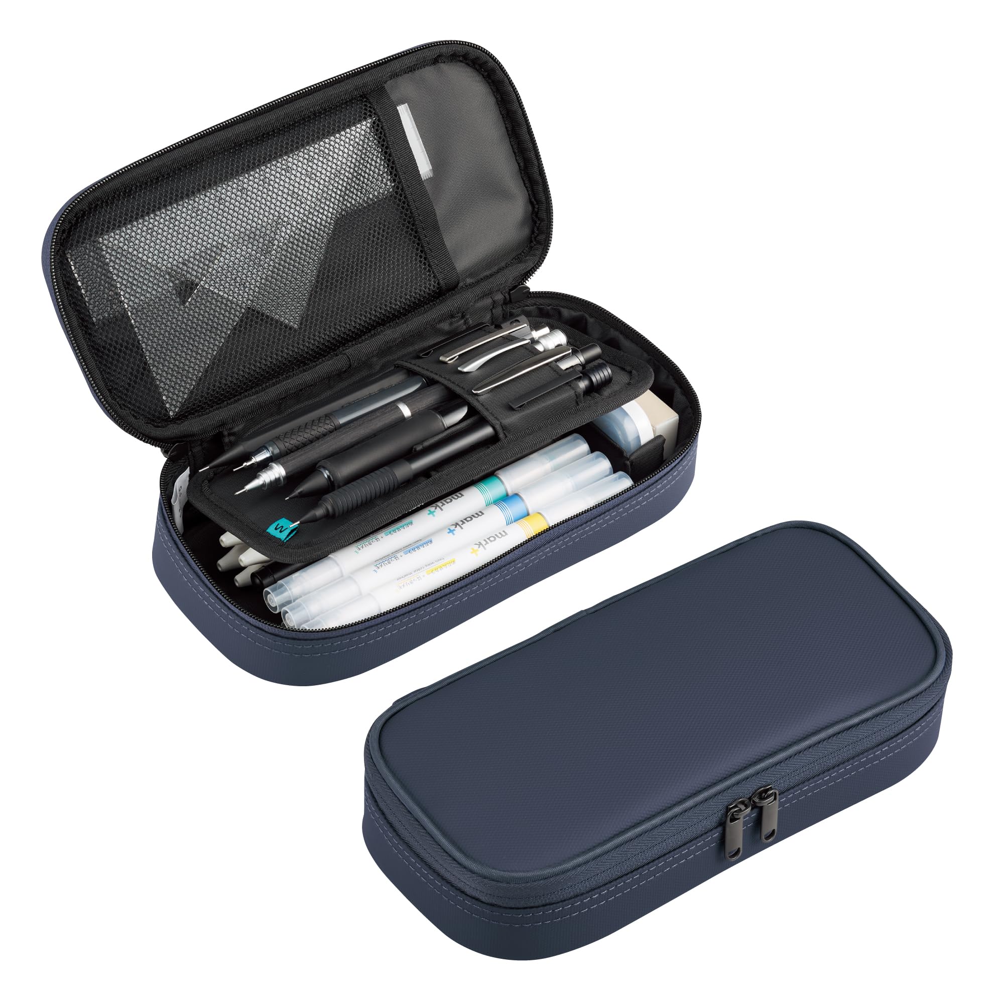 

Kokuyo Webre Wave Holder Pencil All Case, Navy, AMF-VBF340DB