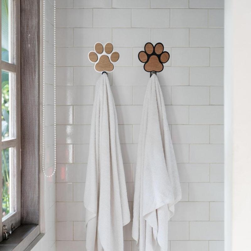 Natural Wooden Animal Paws Wall Mount Hook Smooth Surfaces Key Holder Organizer For Home Storage And Interior Designs