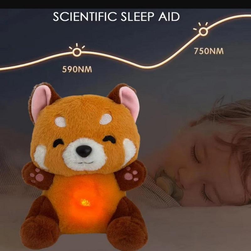 Children Toy Adjustable Breathing Raccoon Baby Glowing Soothes Baby Sleeping Significant Other Sound And light Music Doll