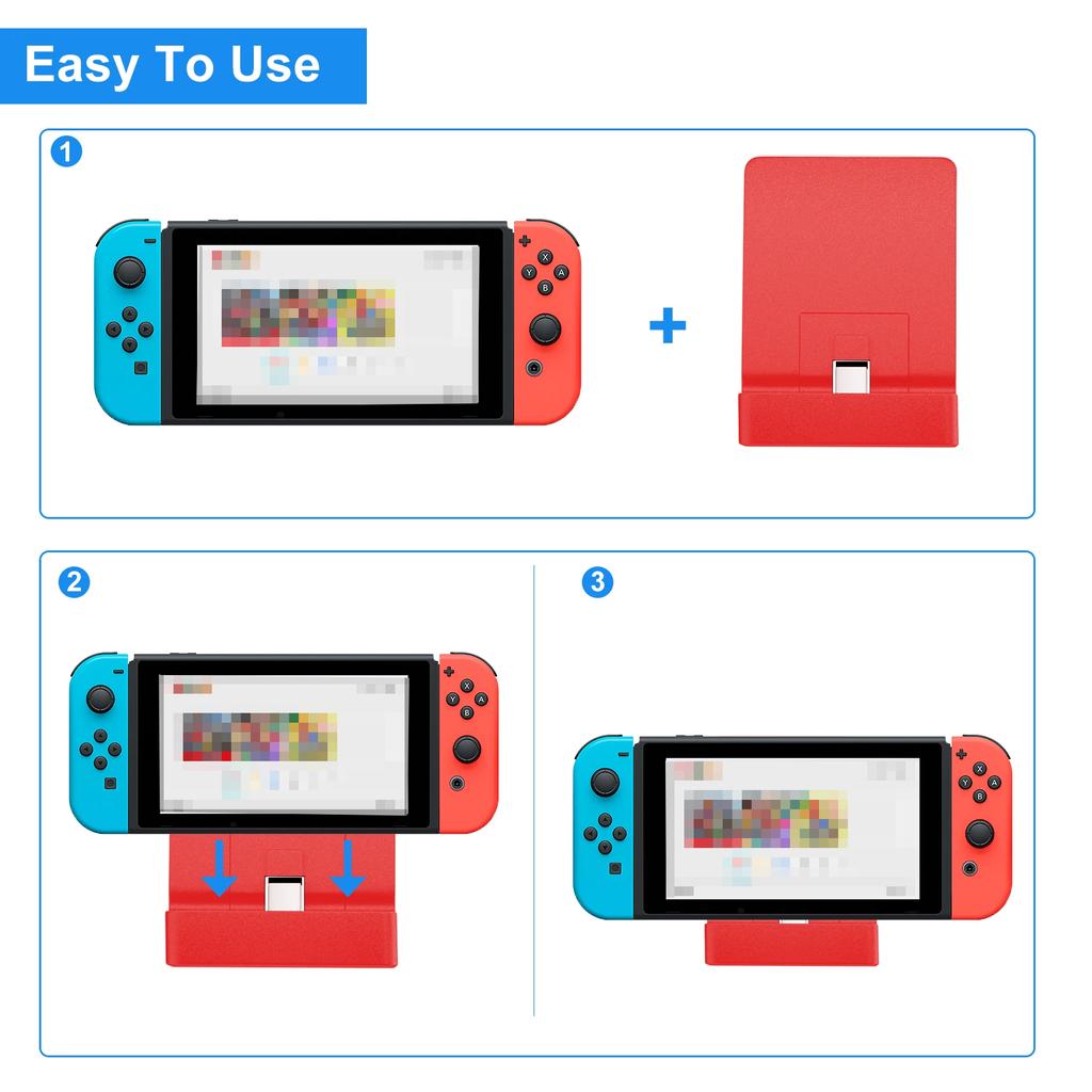 Station de charge LinYuvo pour Nintendo Switch/Lite/OLED, Support de charge réglable portable pour Switch avec port de chargeur USB Type C
