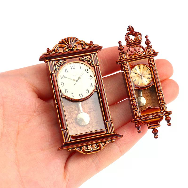 1:12 Dollhouse Miniature Wall Clock Miniaturas Home Decor Accessories Toy For Kids Creative Play