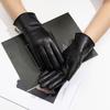 Adult Genuine Leather Gloves Women's Sheepskin Touch Screen Fashionable Driving and Cycling Windproof Gloves for Autumn and Winter