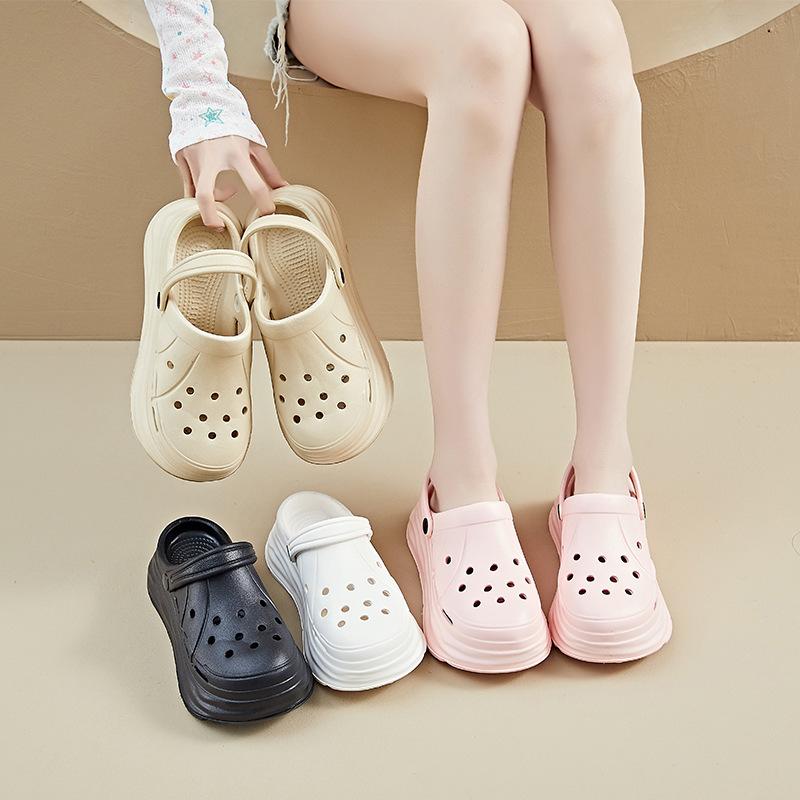 New Summer CH Women's Cave Shoes Bag Head Sandals Flat Bottom Half Smooth Thick Bottom Breathable Comfortable Casual Half Body