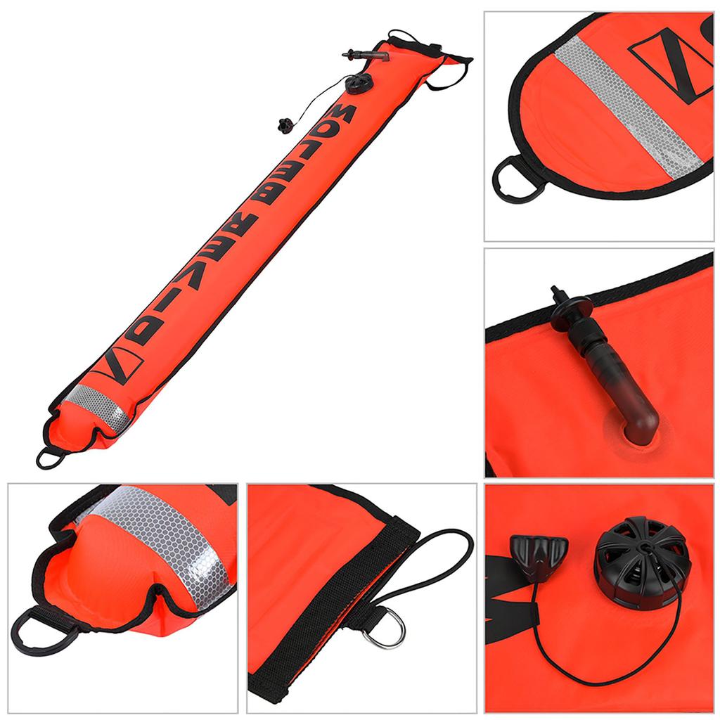 4FT High Visibility Inflatable Scuba Diving SMB Surface Signal Marker Buoy Accessory