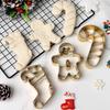 Jul Rostfritt Stål Kakskärare Form Pepparkaksgubbe Julstrumpor Skärform Fest Bakningstillbehör Bakverkstillverkning