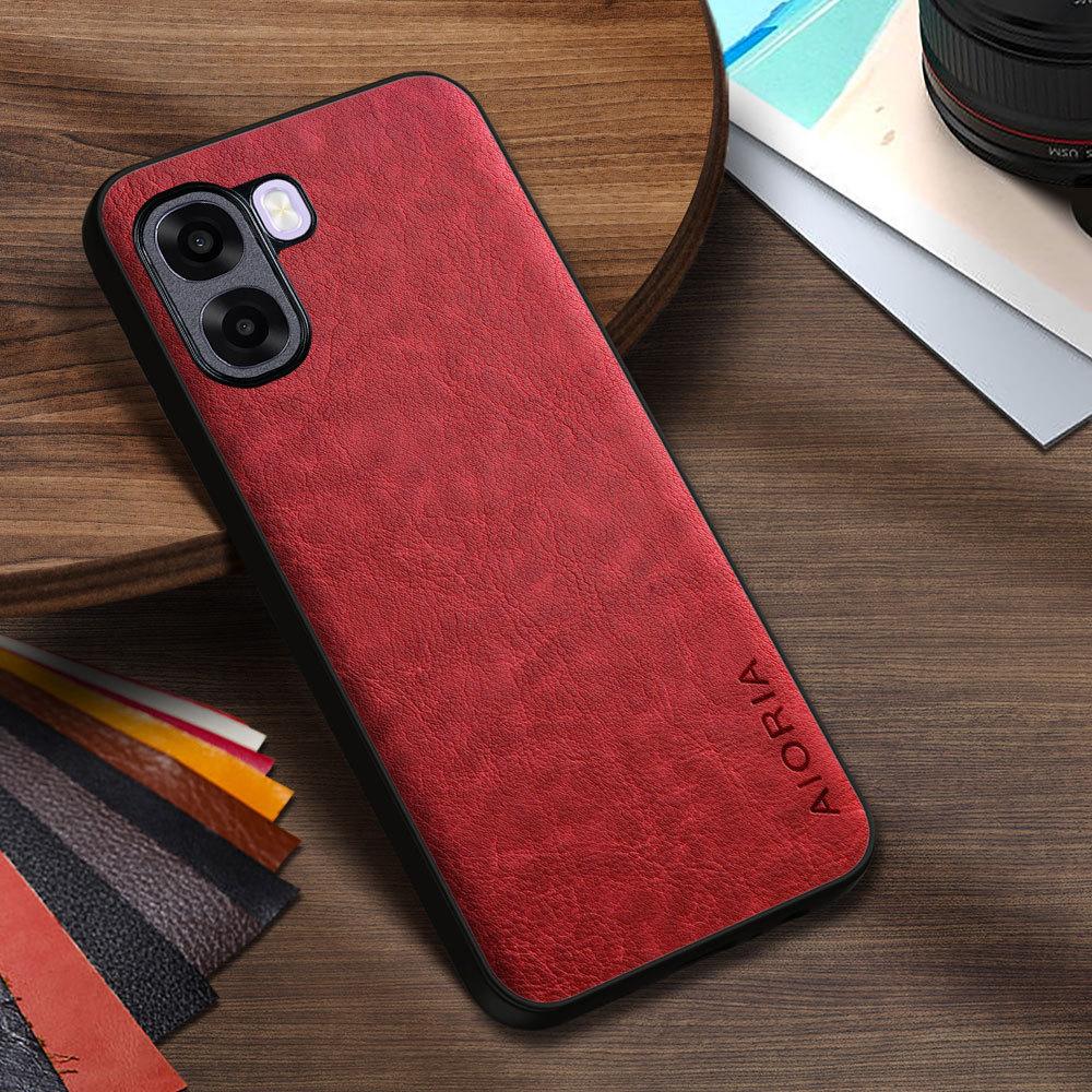 Luxury PU Leather Case for Oppo A6X A6T A6K 4G 5G Business Solid Color Design Phone Cover Soft TPU&Hard PC