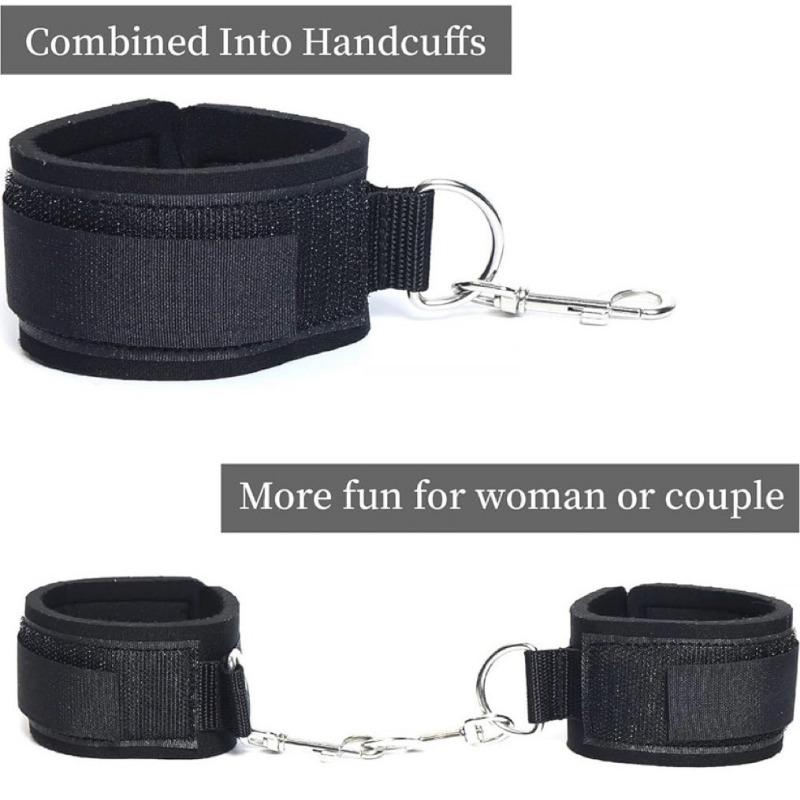 SM Hand and Leg Straps Adult Sex Toys Black Hand and Leg Cuffs Sm Handcuffs Ankle Cuffs Alternative Toys Sex Toy for Couples