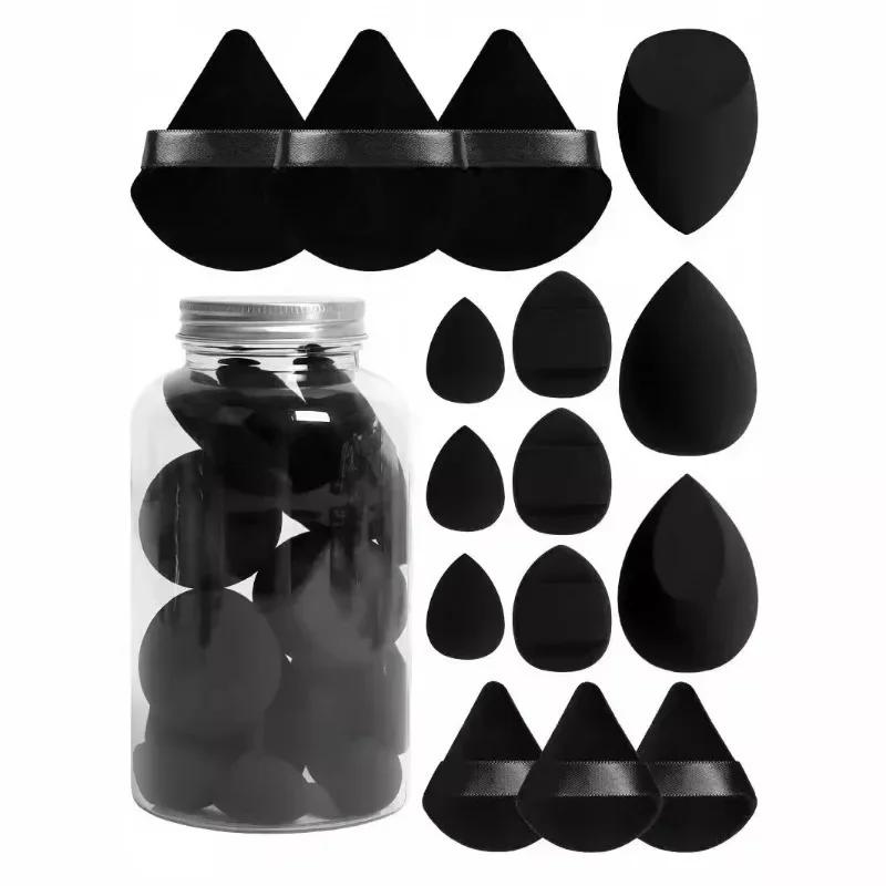 15pcs New Beauty Egg Drift Bottle 15-piece Powder Puff Set Beauty Egg Thumb Puff Cotton Puff Mini Puff Set