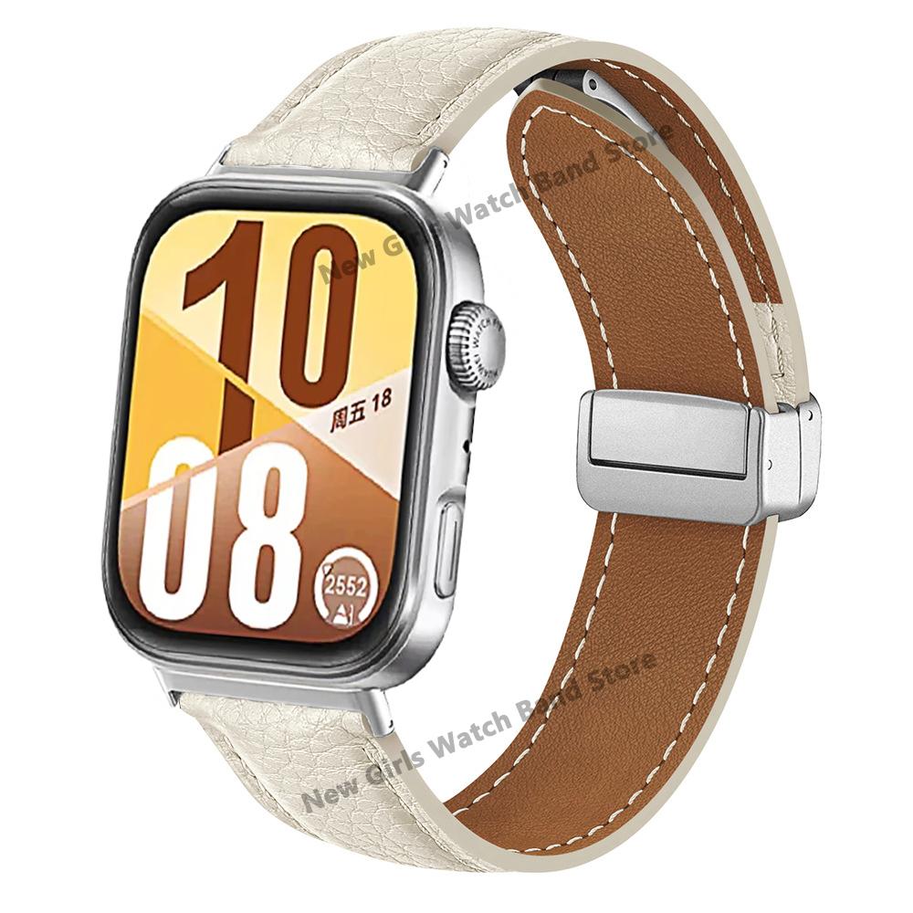 Skórzany Pasek do Huawe Watch Fit 4 Pro Bransoleta Correa Magnetyczne Zapięcie Opaska na Nadgarstek do Huawe Fit4 Fit3 Akcesoria Wymienny Pasek