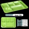 Thickened Melamine 6-Compartment Divided Cafeteria Tray