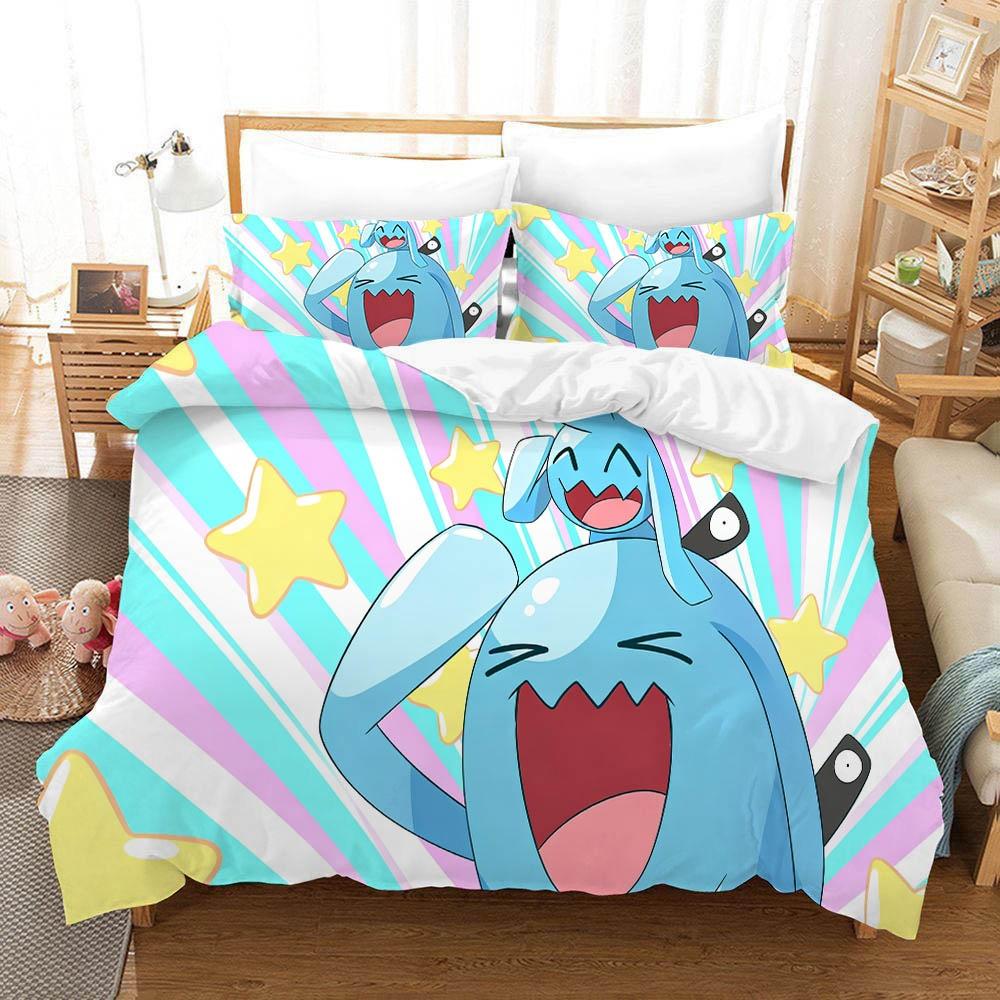 Anime Pokemonzd Bedding Set Cartoon Children Bedroom Quilt Cover Boy Girl Bedclothes Single Double King Pikachus Duvet Cover