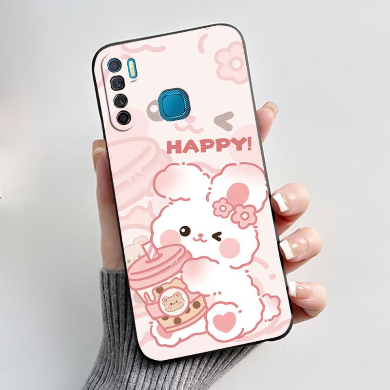 

Phone Case For Infinix S5/S5 lite/X652/Camon 12 Air/CC6 Black Cute Cartoons Painted Casing Bumper Soft Shockproof Black Case Infinix CC6