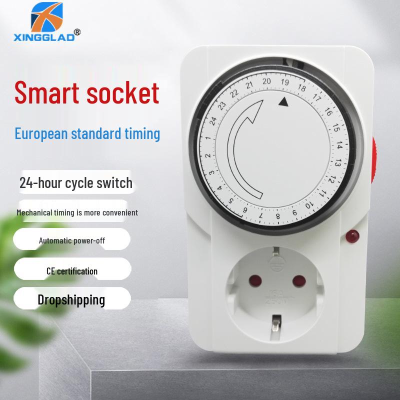 Europäischer Standard 16A 250V Mechanische Zeitschaltuhr-Steckdose - 24-Stunden-Timer für deutsche, koreanische und russische Typen