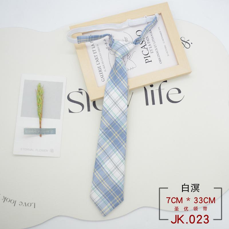 Tie Plaid Women Free Knotting Student College Style Japanese Short Uniform School Uniform Accessories Lazy