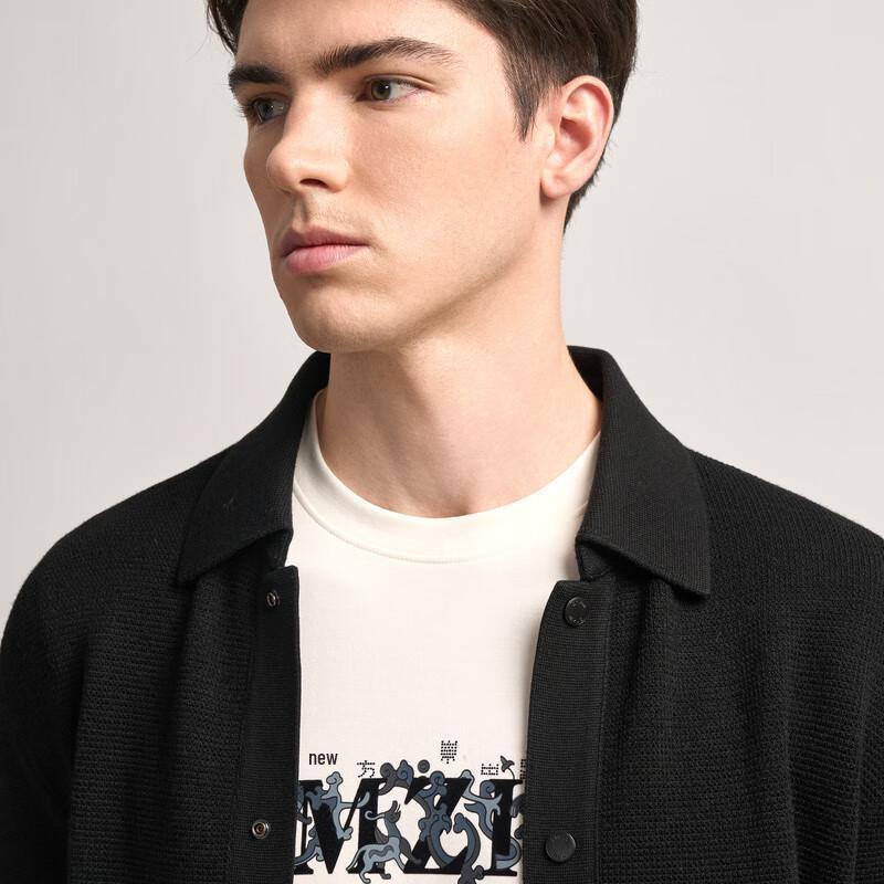 Erdos EMZ Men's Wool Blend Knit Lapel Jacket