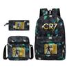 School Bag, Peripheral Printing Three-piece Set, Student School Bag, Backpack, Messenger Bag, Pencil Bag.