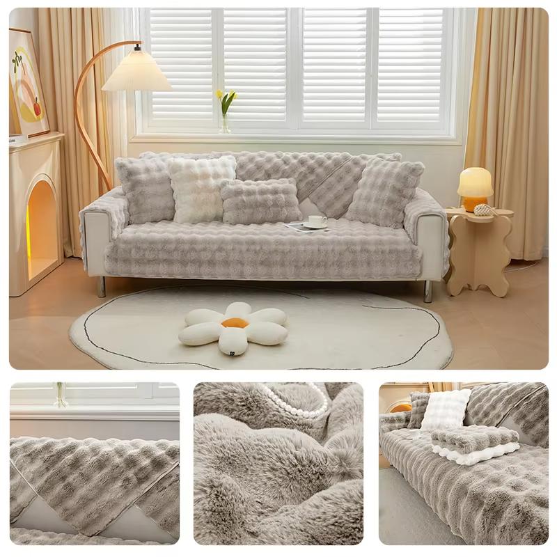 Warm Velvet Sofa Covers,Thick Plush Sofa Mat, Imitation Rabbit Fur Sofa Pad,Sofa Cushion For Winter, Sofa Cover For Living Room