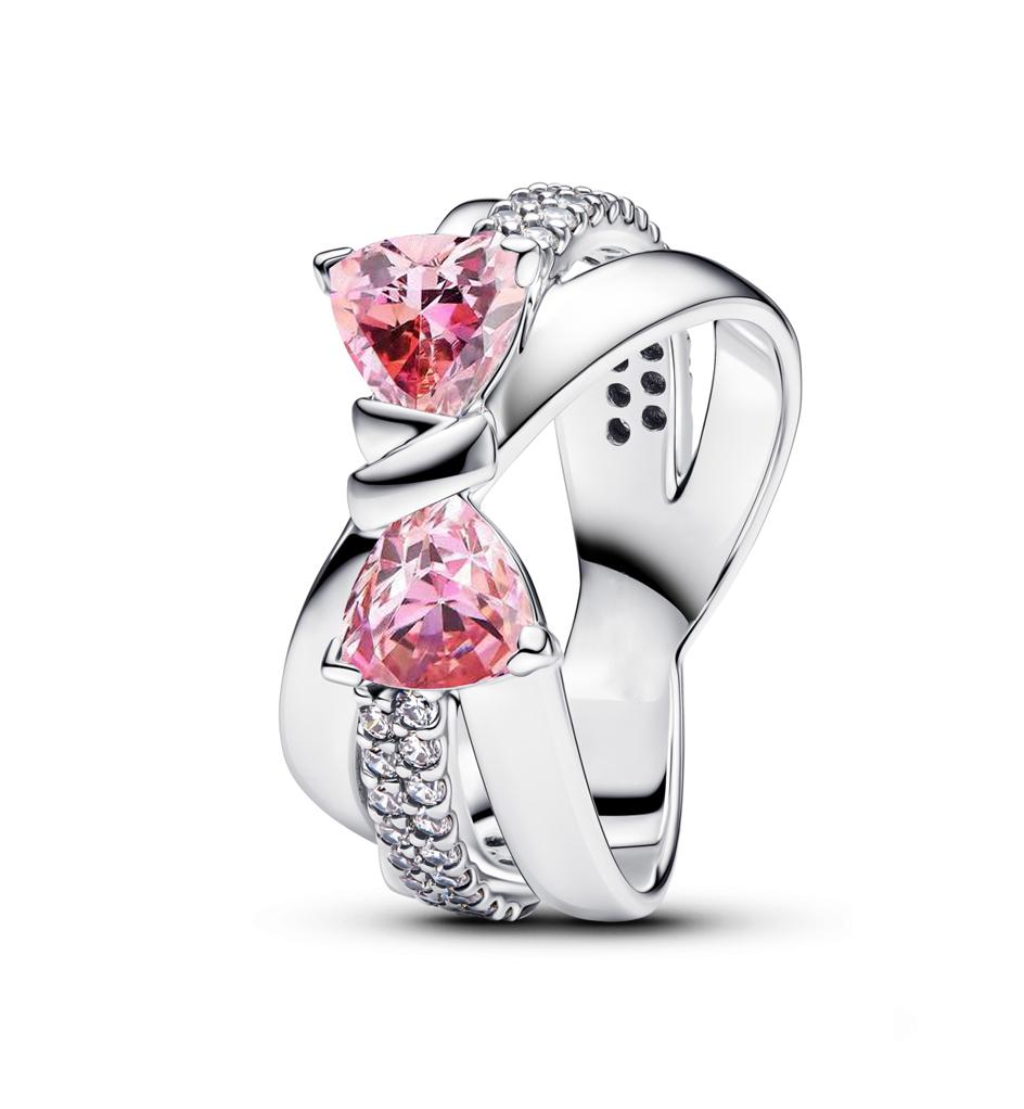 Hot Sale 925 Silver Rings Pink Blue Red Zircon Bow Geometry Square Ring for Original Silver 925 Wedding Ring Jewelry Trinkets