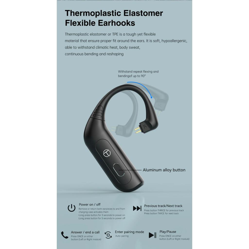 TRN BT20PRO Bezdrátová Bluetooth 5.3 HIFI Sluchátka Modul Upgrade Kabel Vyměnitelný pro Air Pods Conch 0.75 0.78 Mmcx 2pinyqdc