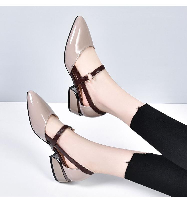 Sandaler for kvinner Lakkskinn spisse høye hæler, Enkeltsko for kvinner