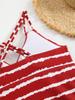 New European & American Women's Sexy Stripe Print Bikini Swimsuit
