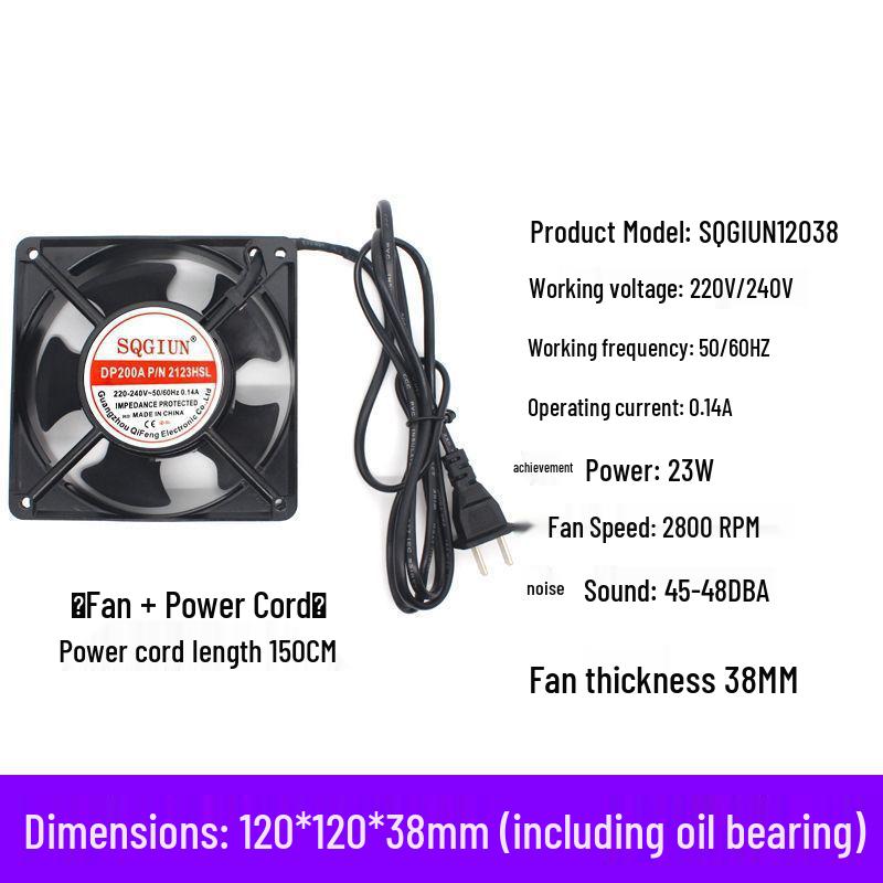 Silent 220V Industrial Cabinet Cooling Fan for Soldering and Welding Fume Extraction