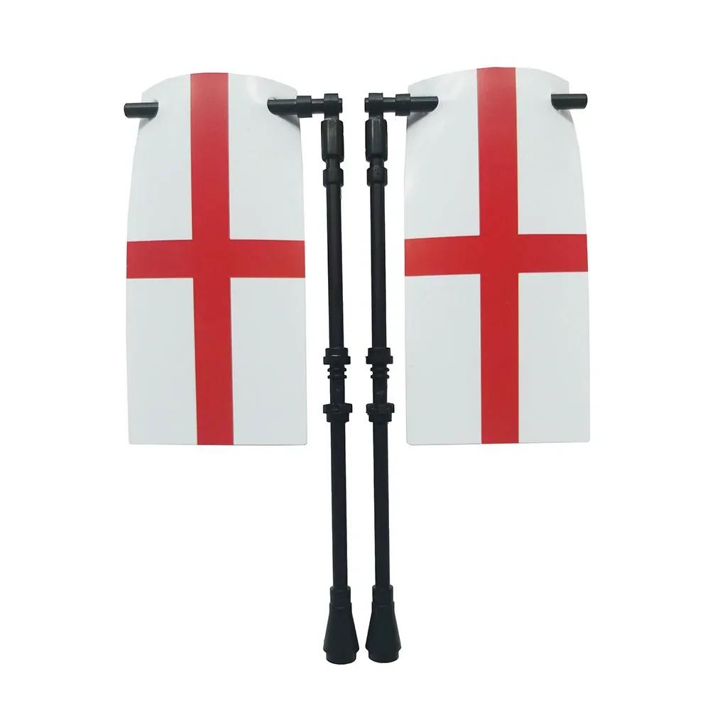 Klocki Budowanie Flag Miasta-Państwa Średniowieczne Postać Wojskowa Flaga Broń Starożytne Święte Cesarstwo Rzymskie Jerozolima Rycerz Świętego Łazarza Legion Zabawka