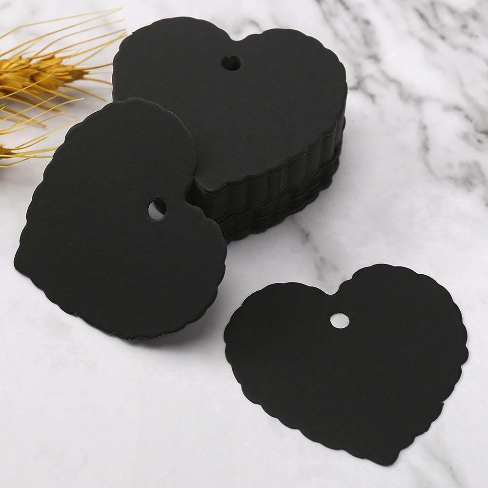 100pcs Heart Shaped Cards Gift Labels Kraft Paper Price Tag Craft Hang Tags  Happy Valentines Days