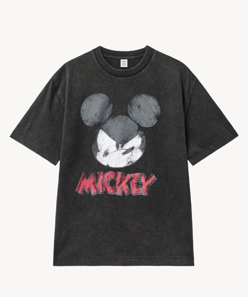 VTWO Fade Washed Face _Mickey_ T-Shirt (Black)