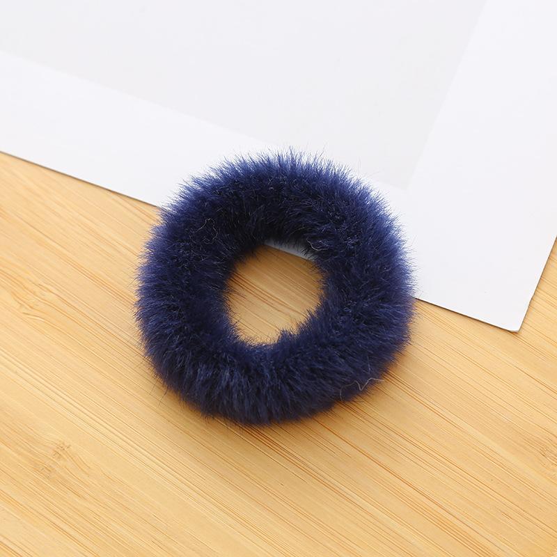 2 Pcs New Colorful Fluffy Hair Band for Women Girls Ponytail Holder Hair Tie Plush Scrunchie Rubber Band Fashion Hair Accessories
