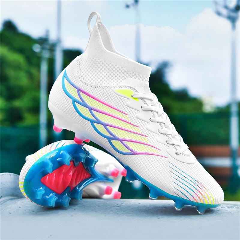 New Men Football Boots Cleats Long Spikes Outdoor Sport Soccer Shoes Adult Training Boys Non Slip Breathable Match Comfortable